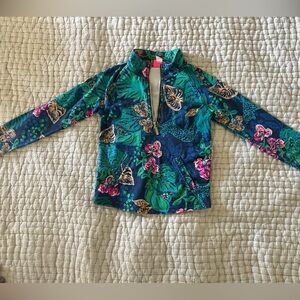 Floral Kids Lilly Popover - Blue and Pink